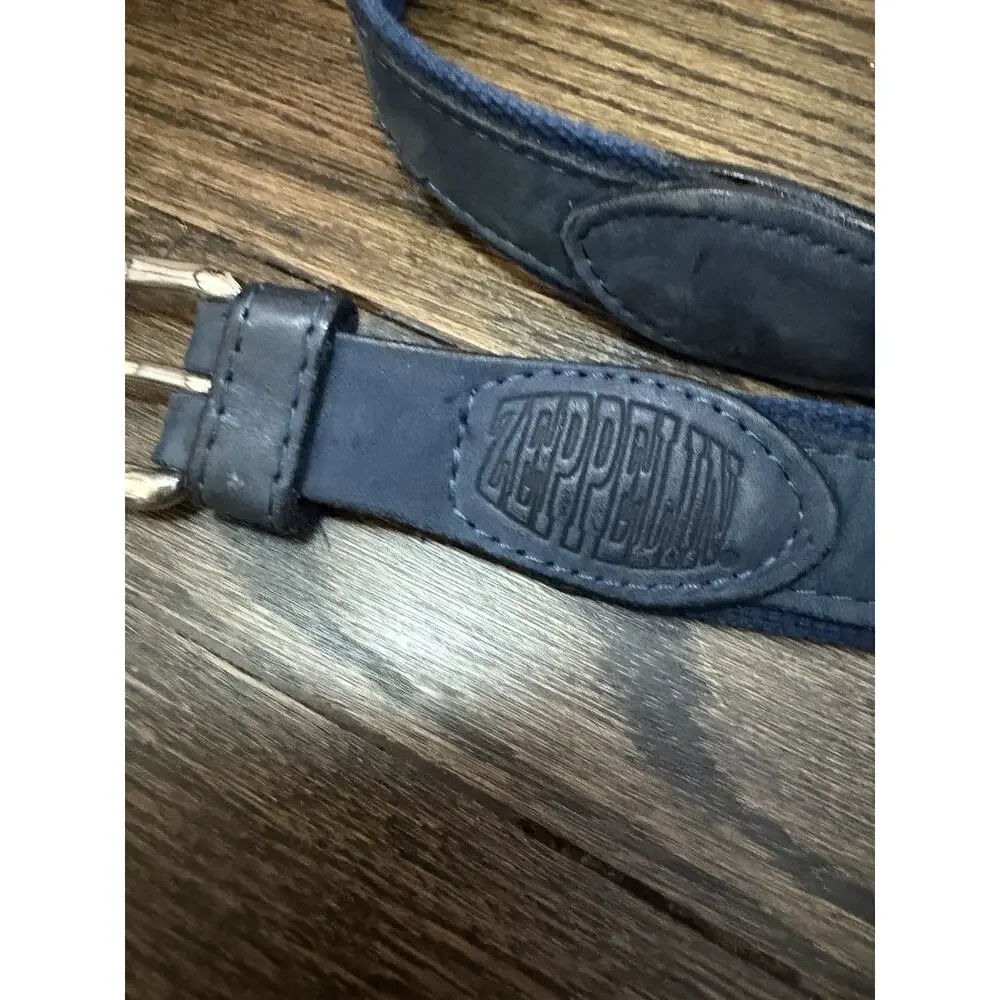 Zeppelin Navy Blue Nautical Flags Embroidered Belt Sz 38
